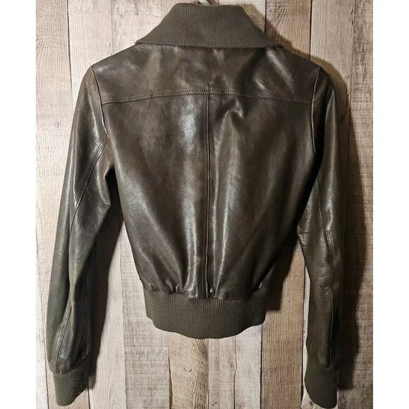 Women's Mexx Cropped Lambskin Leather Jacket size 32 - Picture 4 of 11